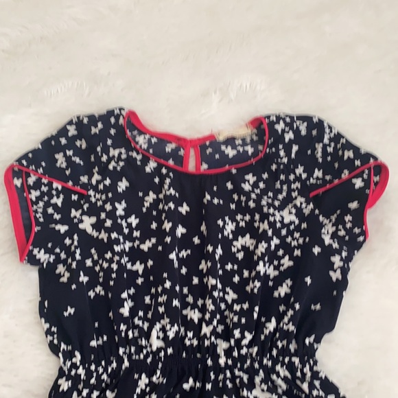 Kids size 8-10 dress black with white butterflies - Picture 3 of 3